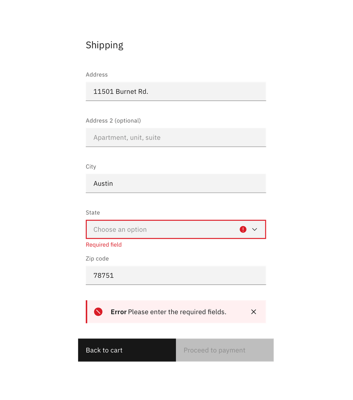 Form example with inline notification Form example with inline notification