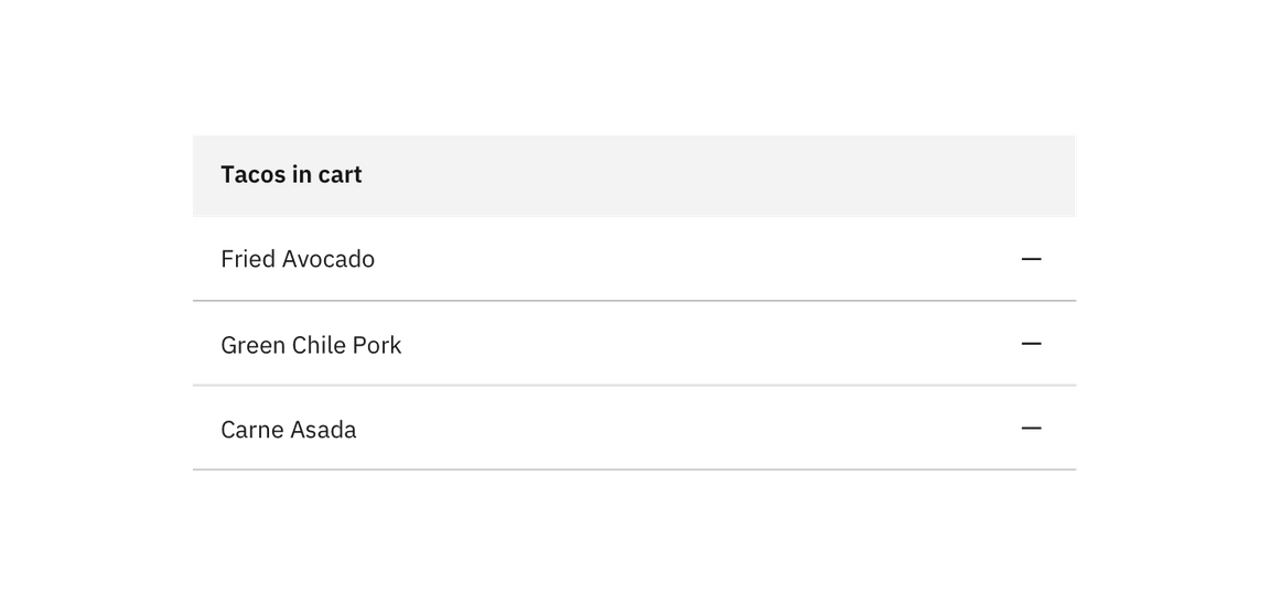 Example of remove in a structured list Example of remove in a structured list
