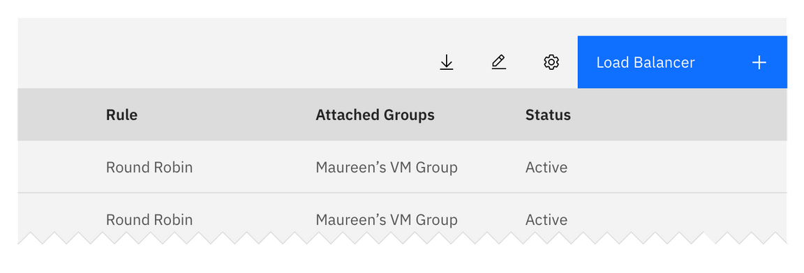 Example of add as a button with an icon in a data table Example of add as a button with an icon in a data table