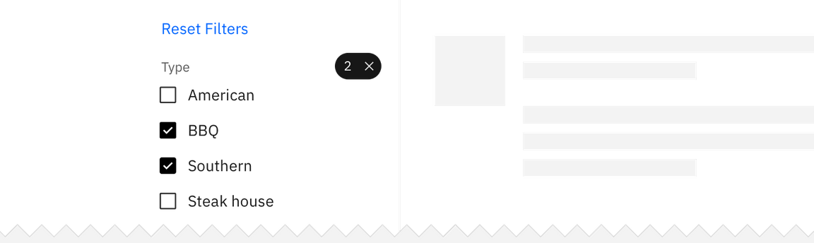 Example of reset in a filter Example of reset in a filter