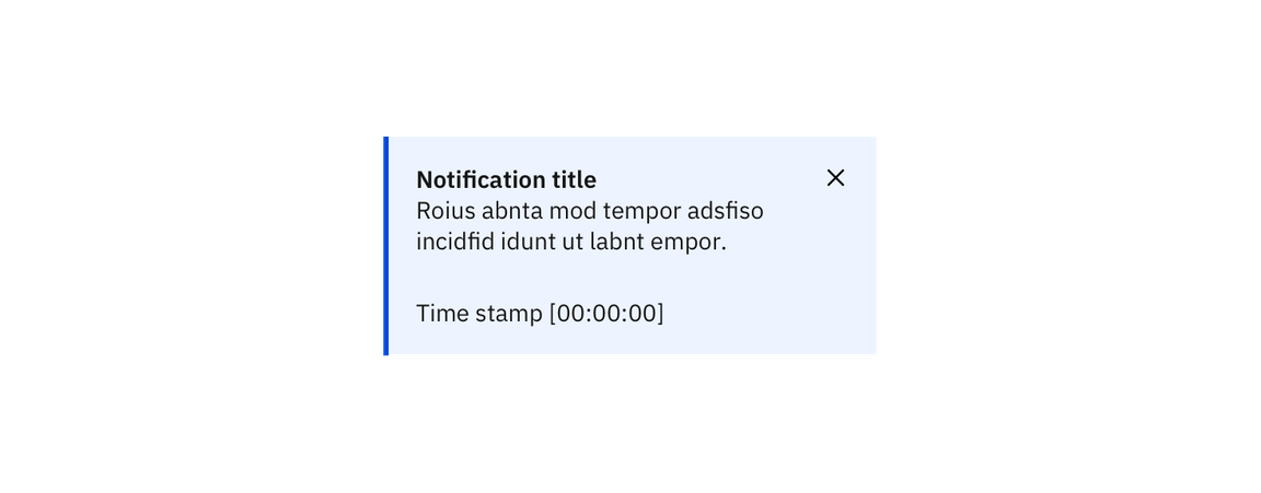 Example of close in an toast notification Example of close in an toast notification